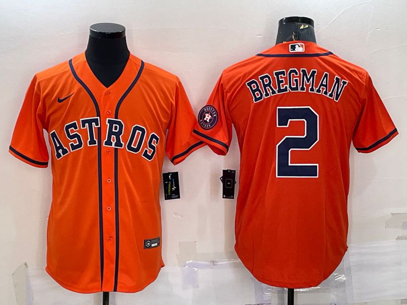 Men Houston Astros #2 Bregman Orange Game Nike 2022 MLB Jersey->houston astros->MLB Jersey
